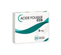 CCD Acide Folique 5mg Boîte de 20 comprimés