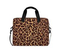 CCDMJ Sacoche pour ordinateur portable avec bandoulière Motif léopard