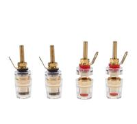 CCeCCe Lot de 4 connecteurs de terminal d'amplificateur isolés à 5 voies plaquées or 4 mm prise jack femelle banane à filetage long M4 connecteur à vis coque transparente pour boîte à son haut-parleur