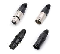 CCeCCe Lot de 4 connecteurs XLR pour microphone - Connecteur à 3 broches mâle et femelle - Prise jack de rechange pour microphone DMX - Fil équilibré à souder