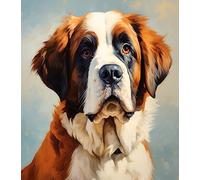 Ccfqiangtie Peinture par Numéro Adulte,Animal mignon chien,Saint-Bernard,Kit de Peinture à l'huile sur Toile par Numéro pour Enfants ou Débutants,sans cadre,40x50cm