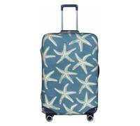 Cchgkpd Housse de bagage élastique lavable en laine imprimée étoile de mer côtière personnalisée pour valises de 45,7 à 81,3 cm, blanc, M