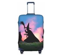 Cchgkpd Housse de bagage élastique lavable imprimée effrayante d'Halloween personnalisée pour valises de 45,7 à 81,3 cm, blanc, XL