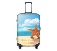 Cchgkpd Housse de bagage élastique lavable personnalisée avec imprimé étoile de mer pour valises de 45,7 à 81,3 cm, blanc, S