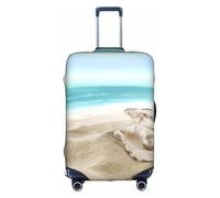 Cchgkpd Ocean Beach Housse de bagage élastique lavable avec impression nacrée pour valises de 45,7 à 81,3 cm, blanc, M