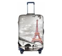Cchgkpd Tour Paris Housse de bagage élastique lavable personnalisée pour valises de 45,7 à 81,3 cm, blanc, M