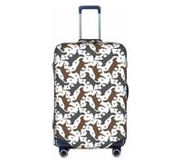 Cchgkpd Trotting Housse de bagage élastique lavable avec revêtement plat Motif empreintes de pattes de Retrievers pour valises de 45,7 à 81,3 cm, blanc, M
