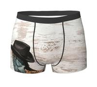 cchgnm Boxer imprimé chapeau et bottes de cowboy pour homme, sous-vêtements sexy pour homme, doux pour la peau et polyvalent pour toutes les saisons, Noir , M