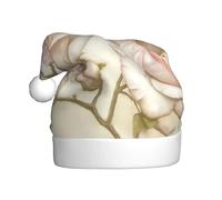 cchgnm Chapeau de Père Noël classique avec imprimé roses roses, accessoires de costume de fête de fin d'année, utilisé pour le Nouvel An, les fêtes de fin d'année, l'intérieur et l'extérieur
