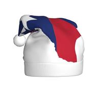 cchgnm Chapeau de Père Noël classique imprimé drapeau de l'État du Texas, accessoires de costume de fête, utilisé pour le Nouvel An, les fêtes de fin d'année, intérieur et extérieur