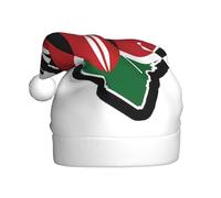 cchgnm Chapeau de Père Noël classique imprimé drapeau du Kenya, accessoires de costume de fête de théâtre, utilisé pour le Nouvel An, les fêtes de fin d'année, l'intérieur et l'extérieur