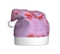 cchgnm Chapeau de Père Noël classique imprimé flamants roses, accessoires de costume de fête de fête, utilisé pour le Nouvel An, les fêtes de fin d'année, intérieur et extérieur
