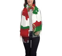 cchgnm Écharpe d'hiver chaude et douce avec motif carte du drapeau portugais, écharpe décontractée à franges.