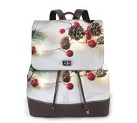 cchgnm Guirlande de Noël avec lumières imprimées, sac à dos élégant et léger pour femme adapté pour diverses occasions telles que le travail, les voyages et les rendez-vous.