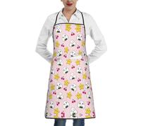 cchgnm Joli tablier pour adulte imprimé boule de riz, tablier de chef avec poches, adapté pour la cuisine, le restaurant, le barbecue