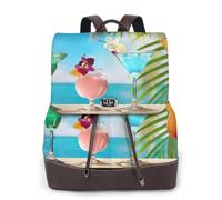 cchgnm Le sac à dos élégant et léger pour femme avec imprimé cocktails tropicaux est adapté pour diverses occasions telles que le travail, les voyages et les rendez-vous.