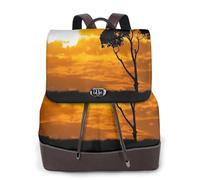 cchgnm Le sac à dos élégant et léger pour femme avec imprimé d'herbe africaine et coucher de soleil est adapté pour diverses occasions telles que le travail, les voyages et les rendez-vous.
