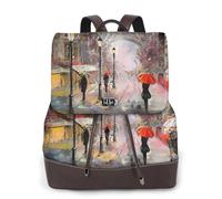 cchgnm Le sac à dos élégant et léger pour femme Rainy Street In Paris est adapté pour diverses occasions telles que le travail, les voyages et les rendez-vous.