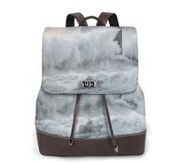 cchgnm Le sac à dos léger et élégant pour femme imprimé phare en tempête est adapté pour diverses occasions telles que le travail, les voyages et les rendez-vous.