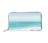 cchgnm Ocean Beach Mussel Pearl Print Classic Portefeuille long en cuir avec fermeture éclair et plusieurs emplacements pour cartes.