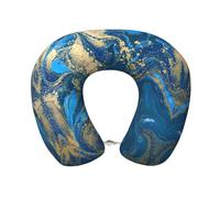 cchgnm Oreiller de voyage en mousse à mémoire de forme avec imprimé marbre abstrait, coussin portable pour hôtels, camping, personnes dormant sur le côté et sur le dos