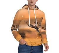 cchgnm Peinture à l'huile Canard Imprimer Sweat à capuche en molleton pour hommes, sweat à capuche décontracté à manches longues, Noir , 4XL