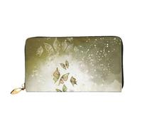 cchgnm Portefeuille classique en cuir avec imprimé papillon et violoncelle - Portefeuille élégant pour homme et femme avec fermeture éclair et plusieurs emplacements pour cartes.