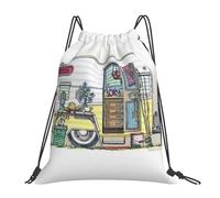 cchgnm Sac de sport léger et pliable avec cordon de serrage imprimé Happy Campers, sac de rangement multifonction pour le sport, le yoga, le voyage