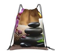 cchgnm Sac de sport léger et pliable avec cordon de serrage - Imprimé pierre zen - Sac de rangement multifonction pour le sport, le yoga, le voyage
