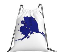 cchgnm Sac de sport léger et pliable avec cordon de serrage - Motif carte de l'État de l'Alaska - Pour le sport, le yoga, le voyage