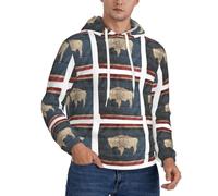 cchgnm Sweat à capuche décontracté à manches longues en polaire pour homme avec drapeau du Wyoming, Noir , M