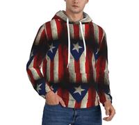 cchgnm Sweat à capuche en polaire imprimé drapeau de Porto Rico pour hommes, sweat à capuche décontracté à manches longues, Noir , 4XL