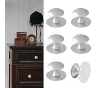 CcHhyyt 6 pièces Boutons auto-adhésifs pour placard Argent Boutons auto-adhésifs pour placard en acier inoxydable Knauf à coller pour tiroirs Porte de douche Miroir Armoire Porte en verre Poignée sans