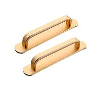 CcHhyyt Lot de 2 poignées autocollantes en alliage d'aluminium avec poignée de porte coulissante autocollante - Poignées de meubles à coller pour réfrigérateur, armoires de cuisine - 128 mm, dorées