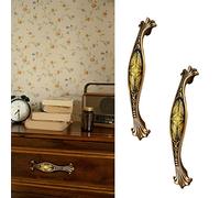 CcHhyyt Lot de 2 Poignées Espacement des Trous de 128mm Les Poignées de meuble en Alliage de Zinc Les Antique Boutons de Meubles avec Motif Soleil et Vis Les Poignées pour Tiroir Cuisine Placards