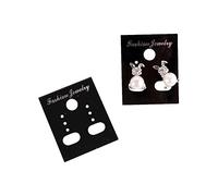 ccHuDE Lot de 200 cartes de présentation en plastique pour boucles d'oreilles - Noir