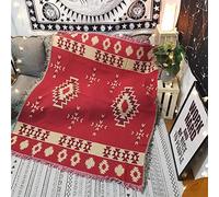 CCHYF Couverture aztèque du Sud-Ouest - Décoration réversible - Pompons tissés mexicains - Pour canapé, lit, chaise, mur, salon, extérieur, voyage - 129,5 x 160 cm