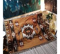 CCHYF Couverture tissée réversible à Pompons pour canapé, lit, Chaise, Mur, Salon, extérieur, Voyage, Marron, 130 x 160 cm