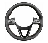 CCHZLJLKP Housse De Volant De Voiture en Cuir Noir Cousue à La Main pour Seat Leon Ibiza Alhambra Toledo 2013-2022 pour Arona Ateca Tarraco 2016-2021