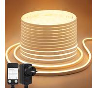 CCILAND 20M Ruban LED Flexible Néon Bande 2400 LEDs Blanc Chaud Neon Strip Lights Outdoor IP67 Silicone Avec minuterie et variateur d'intensité