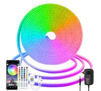 CCILAND Bande néon LED RVB10m 24 V Smart Color Changing Neon Application avec télécommande Silicone DIY Haute luminosité Synchronisation de la musique Ultra flexible Pour chambre à coucher Décoration