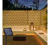 CCILAND Guirlande lumineuse solaire d'extérieur 3 m x 2 m - 200 LED - Étanche - Rideau marche/arrêt automatique - Pour fête de mariage, cour, décoration murale (blanc chaud)