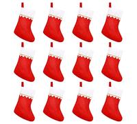 CCINEE Chaussettes de Noël à Suspendre en Tissu Non tissé Rouge avec Bord doré Largeur d'ouverture : 19,1 cm.