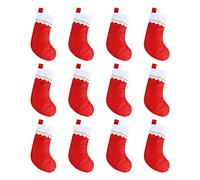 Ccinee Lot 12 pcs Coton Rouge Bas 38,1 cm dragées de fête de Noël Bas pour décoration de fête