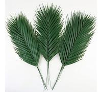 Ccinee Lot de 16 Feuilles de Palmier artificielles, Grandes Feuilles de Palmier artificielles, Fausses Plantes Tropicales avec tiges pour la Maison, la fête de Luau hawaïenne, la Jungle, la Plage, la