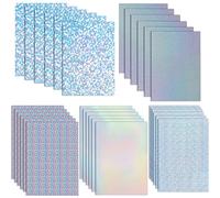 CCINEE Lot de 30 feuilles de papier autocollant holographique imprimable A4 (21,6 x 29,7 cm) - Papier autocollant en vinyle imperméable, séchage rapide, couleurs vives, résistant aux déchirures pour imprimante à jet d'encre et laser