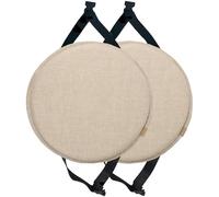 Ccipotatoo Lot de 2/4 coussins de chaise ronds en mousse à mémoire de forme, antidérapants avec attaches, pour tabouret haut, bistrot, bar, salle à manger, cuisine (#2, 40 cm)
