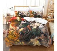 CCIZFMQ My Hero Académie 3D Imprimé Microfibre Katsuki Bakugo avec Fermeture Éclair Parure De Lit 3 Pièces pour Adultes Décoration Chambre À Coucher Super King(260x220cm)