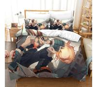 CCIZFMQ My Hero Académie Housse De Couette 3D Imprimé Katsuki Bakugo avec Fermeture Éclair Parure De Lit 3 Pièces pour Filles Garçons Décoration Chambre À Coucher Moderne Double(200x200cm)