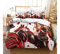 CCIZFMQ My Hero Académie Housse De Couette Microfibre 3D Imprimé Katsuki Bakugo avec Fermeture Éclair Ensemble De Literie 3 Pièces Décoration Tendance Super King(260x220cm)